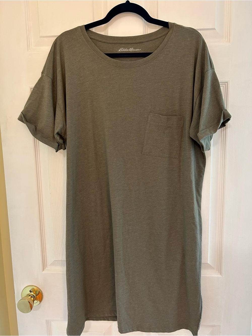 Eddie Bauer Olive Short Sleeve Pocket Dress